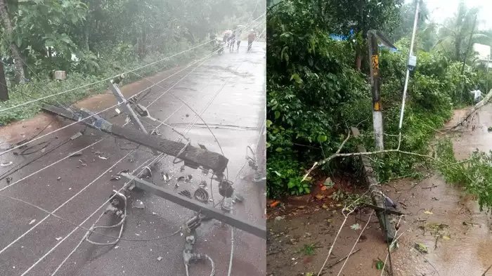 മിന്നൽ ചുഴലിയും പേമാരിയും; വൈദ്യുതി വിതരണം താറുമാറായി, കെഎസ്ഇബിക്ക് 51.4 കോടി രൂപയുടെ നാശനഷ്ടം